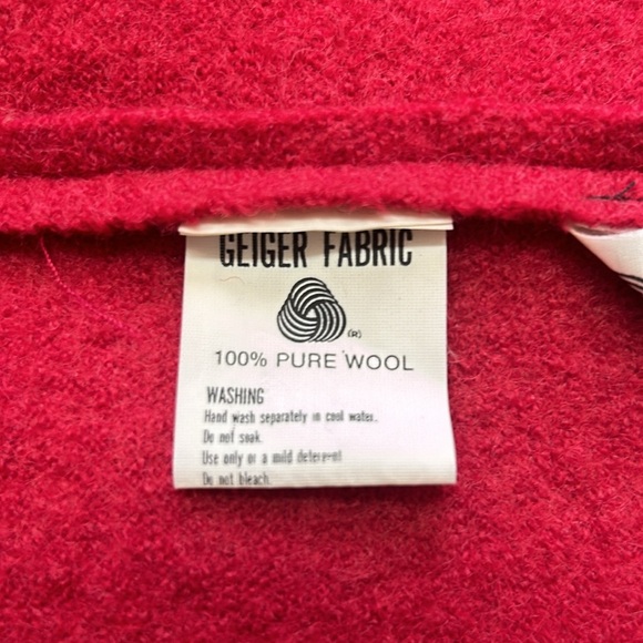 Vintage Geiger of Austria Tyrolean Wool Blazer Cardigan Red L - Picture 10 of 15